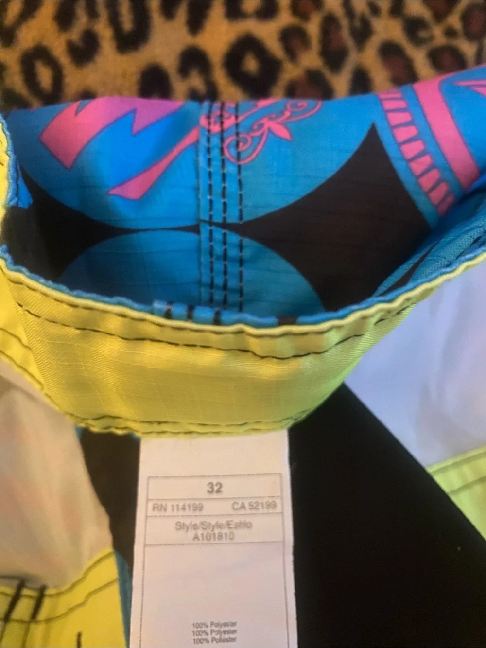 Quiksilver mens Neon Geo Dot Swim Trunks - Yellow, Pink, Blue